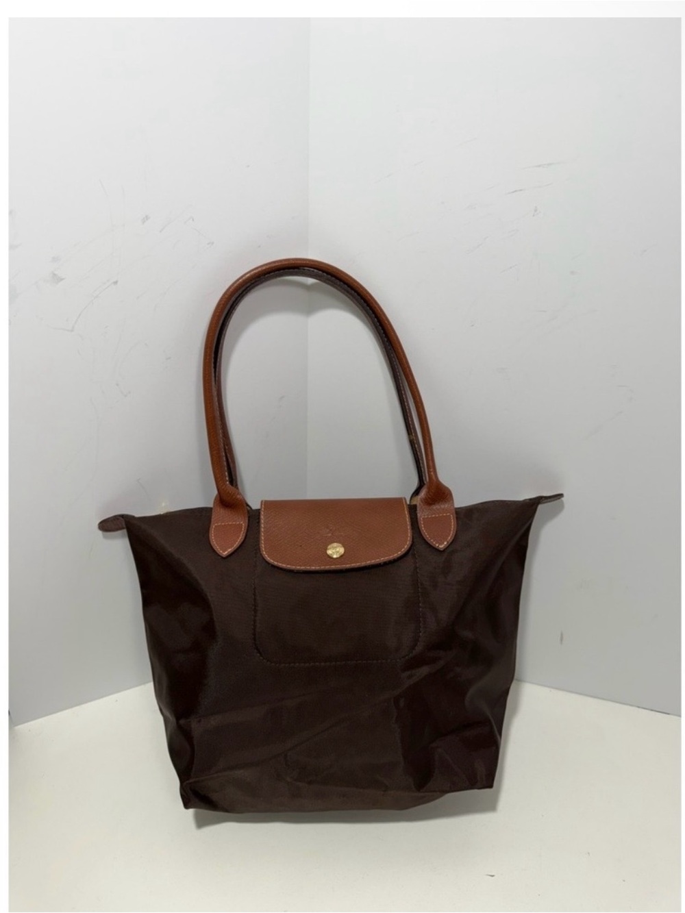 Longchamp Brown Tote with Tan Leather Trim - Picture 3 of 15